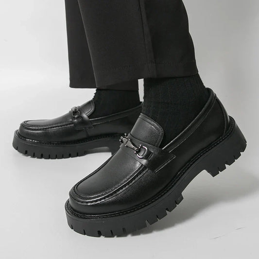 Trend Platform Casual Business Leather Shoes Men Formal Office Social Leather Loafers Male Derby Shoes Men's Dress Shoes