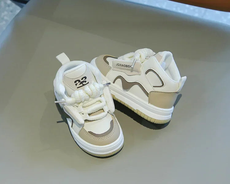Children Tennis Shoes Spring Autumn Patchwork Leather Sports Shoes for Boy Girl Causal Versatile Kids Fashion Running Sneakers