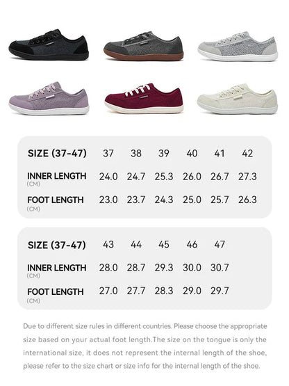 Unisex Barefoot Shoes Wide Toe Minimalist Zero Drop Walking Sneakers Lace-Up Outdoor Lightweight Casual Shoes