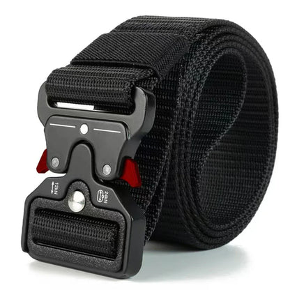 Tactical Belt Men's Elastic Webbing - Military Nylon Stretch Breathable Waistband for Outdoor Training Pants