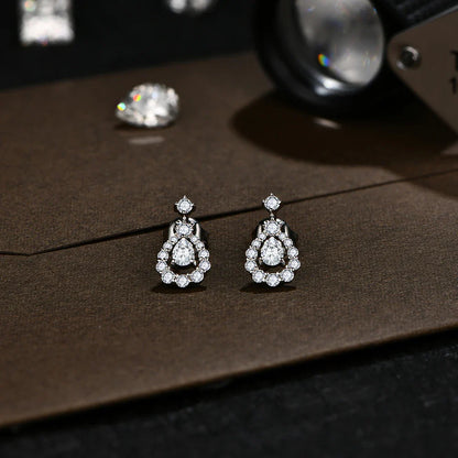 Pear Cut 4*3mm Full Moissanite Stud Earrings for Women Sparkling Wedding Party Earring 925 Sterling Silver Fine Jewelry