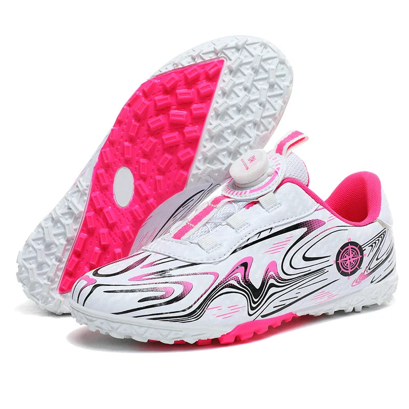 Kids Soccer Cleats Boys Girls Professional Football Shoes FG/TF Grass Training Non-Slip Athletic Sneakers Breathable Comfortable