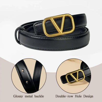 Classic ladies belt casual Joker ladies thin belt fashion personality with pants.
