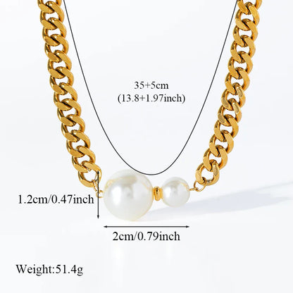 316L Stainless Steel Gold Silver Color Thick Chain Necklace For Women Fashion Cuban Neck Chain Waterproof Jewelry Gift