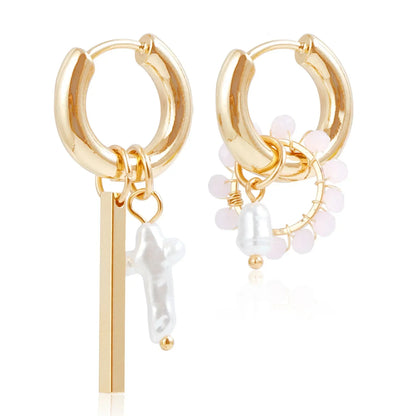 Geometric Crystal Asymmetric Dual-use Ear Buckle Earrings for Women Jewelry
