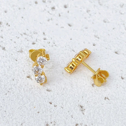 D 3.5mm Moissanite Stud Earrings Lab Diamond 925 Sterling Silver Gold Plated Gemstone Wedding Earring Jewelry Certified