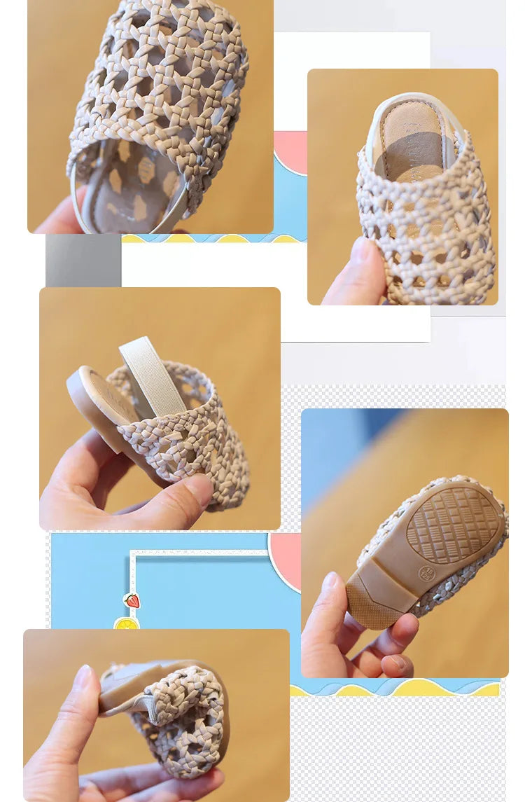 Traditional Woven Sandals Young Child in Summer 2026 New Child Flat Shoe Retro Baby Walking Shoe Girls Casual Sandals Baby Shoes