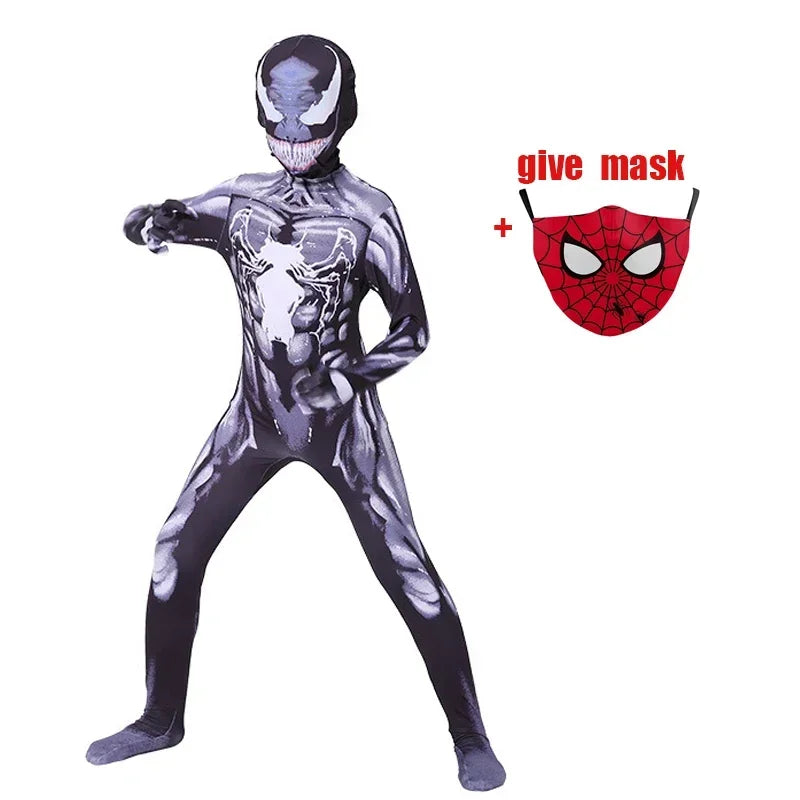 In Stock Superhero Spiderman Costume Set 3D Style Halloween Cosplay Bodysuit Jumpsuit Spider-Man Cosplay Bodysuit