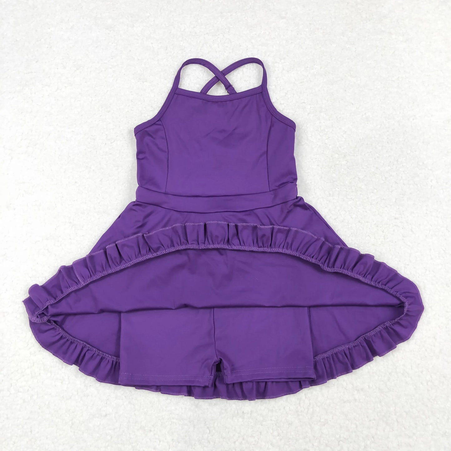 Summer Baby Girl Bows Skorts Toddler Infant Knee Length Dress Kids Children Sleeveless Yoga One Piece Strap Clothes