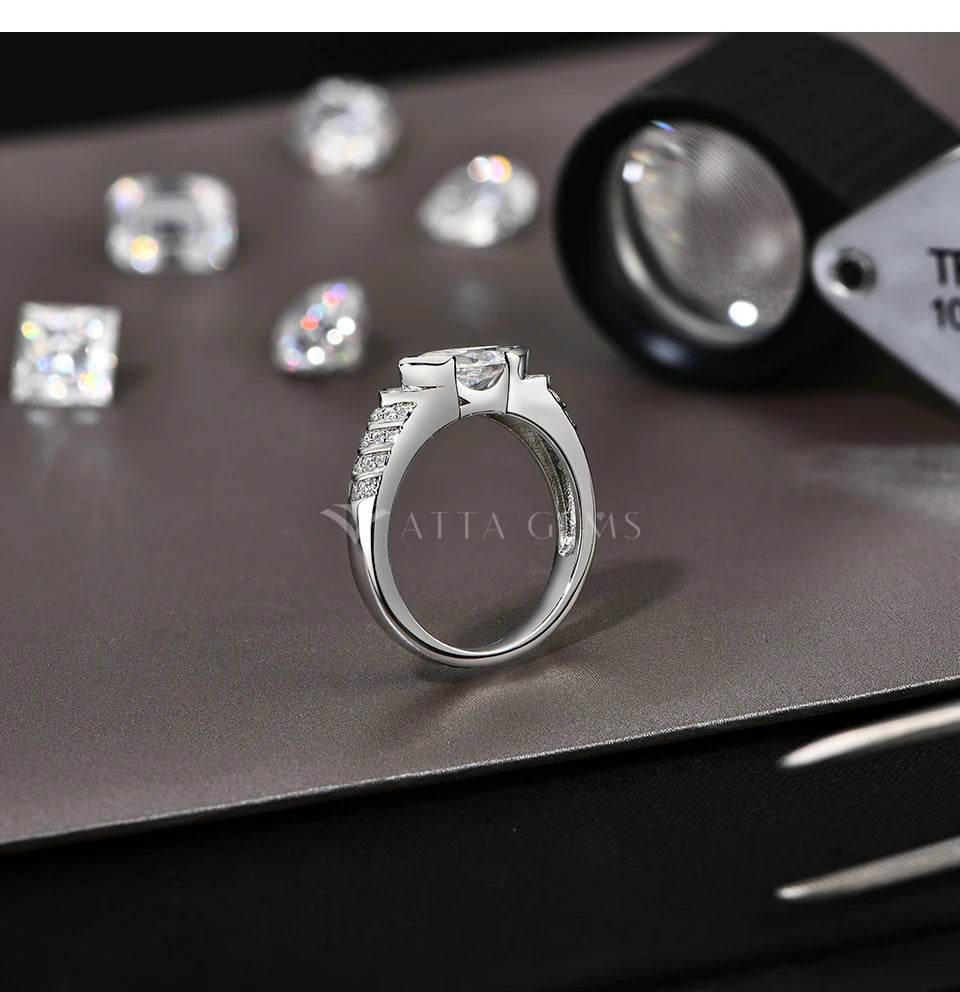 Mariquise Cut 1CT Moissanite Ring For Women Men 925 Sterling Silver 18K Gold Plated Engagement Jewelry with Certificate