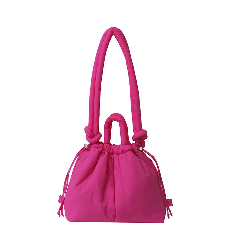 New Korean Fashion Fabric Shoulder Bag Soft Dacron Crossbody Bag Mini Tote Purses for Women Underarm Bags Handbags and Purses