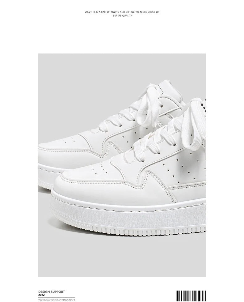 Sapatos Masculinos de Primavera e Verão, Tênis Respiráveis Novos, Sapatos Brancos com Sola Grossa da Moda Masculina e Versáteis, Tênis Esportivos e Casuais