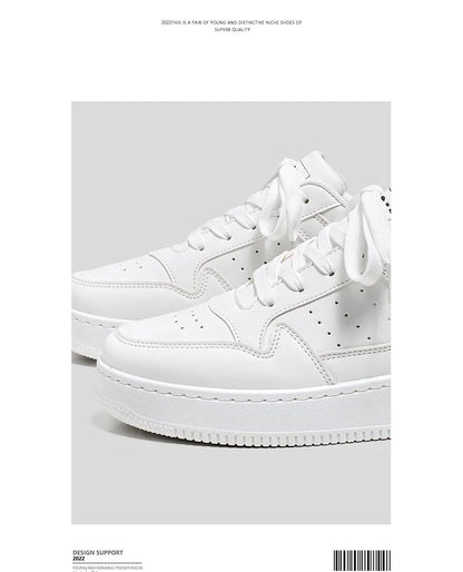 Sapatos Masculinos de Primavera e Verão, Tênis Respiráveis Novos, Sapatos Brancos com Sola Grossa da Moda Masculina e Versáteis, Tênis Esportivos e Casuais