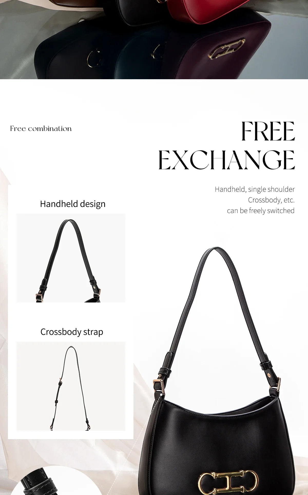 Retro Style Pure Colour Design Fashion Classic Women's Handbag Leisure Simple Match Women's Shoulder Bag