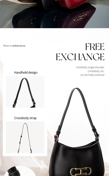 Retro Style Pure Colour Design Fashion Classic Women's Handbag Leisure Simple Match Women's Shoulder Bag