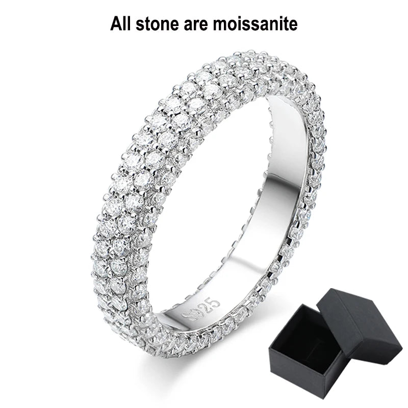 2.5cttw All Moissanite Rings for Women Full Enternity Sparkling Matching Diamond Band Sterling Silver S925 Jewelry