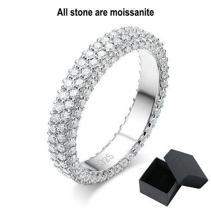 2.5cttw All Moissanite Rings for Women Full Enternity Sparkling Matching Diamond Band Sterling Silver S925 Jewelry