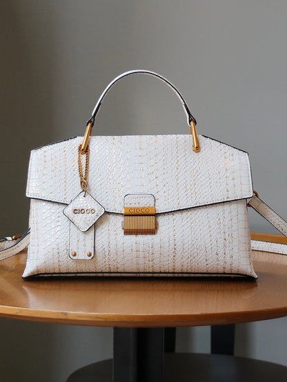 2025 new retro blue snake-shaped high-grade handbag fashion luxury luxury handbag lightweight large-capacity one-shoulder messen