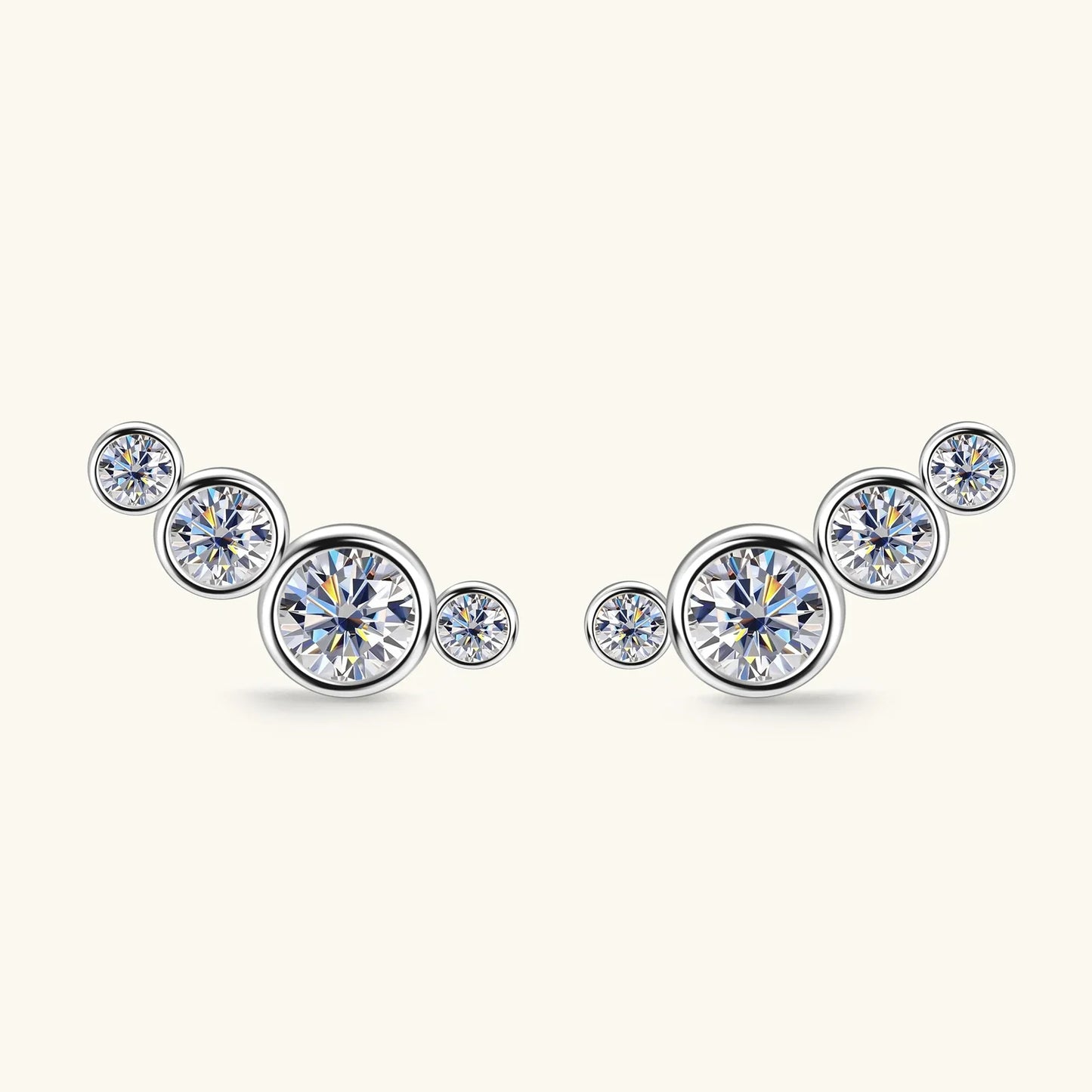 3mm Bezel Moissanite Earrings Original 925 Sterling Silver D Color Diamond Bubble Earrings Ear Stud for Women Fine Jewelry