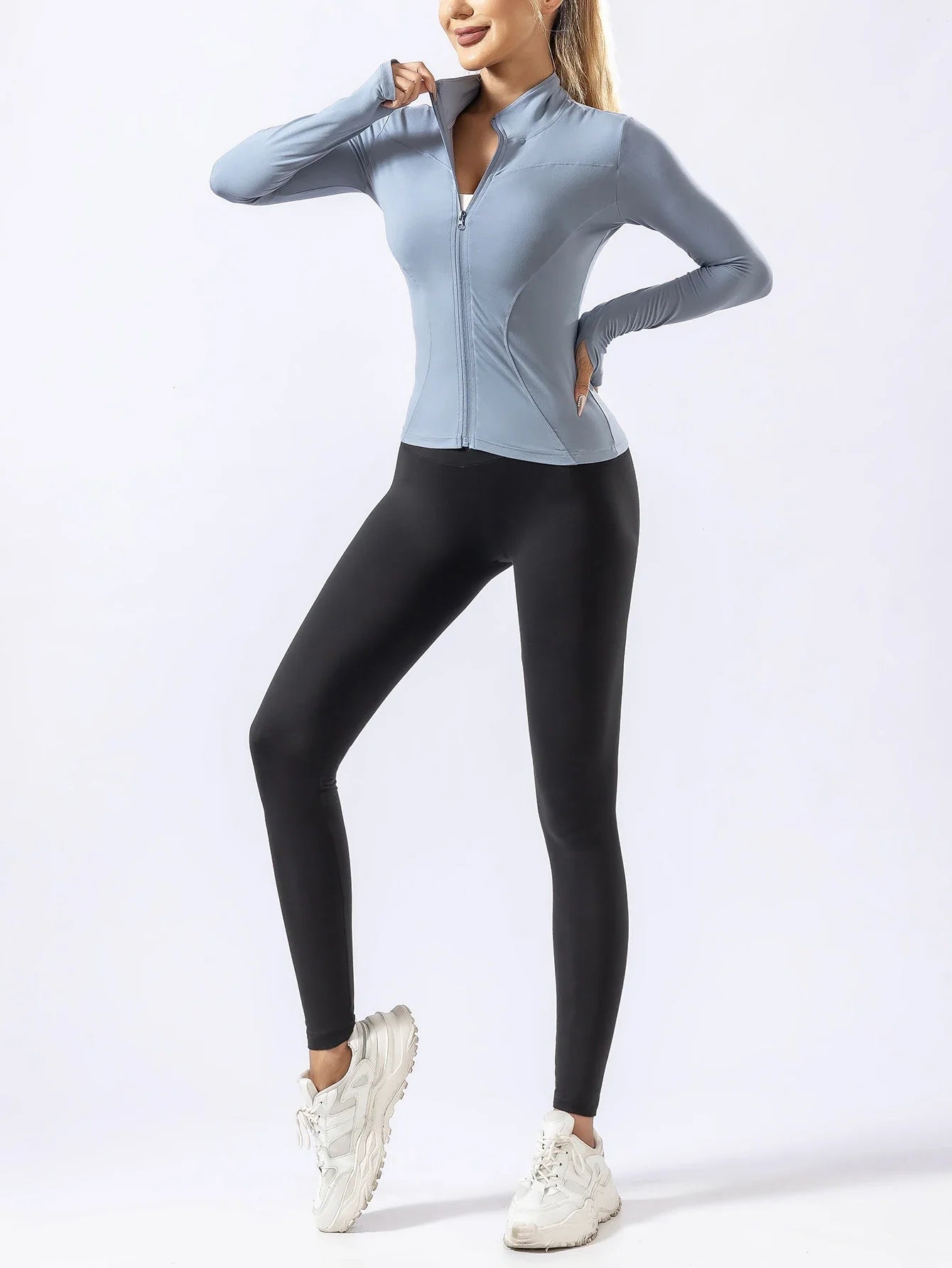 Yoga suit women autumn and winter advanced sense quick drying top professional high-end morning running gym running sportswear w
