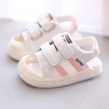 PU Leather Summer Sandals For Children 2024 Trend Fashion Boys Girls Beach Shoes Anti-slippery Soft-soled Toddler Shoes Footwear