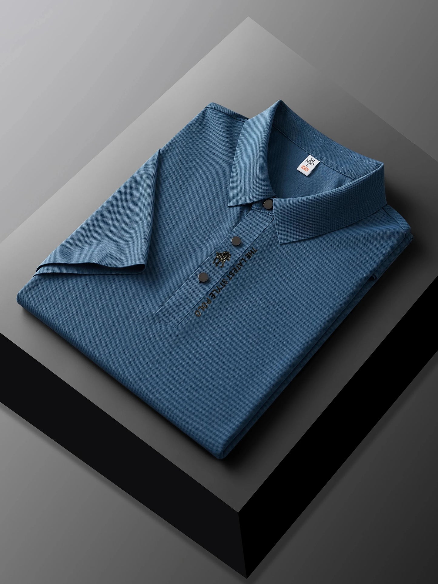 High quality silk breathable short sleeve POLO shirt men's lapel top 2024 summer new light luxury brand printed casual T-shirt