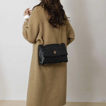 2026 New Chain Bag Textured Rhombus Embroidery Thread Single Bag Versatile Single Shoulder Crossbody Hot Selling Women's Bag
