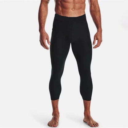 Men Compression 3/4 Leggings Sportswear Elastic Male Trousers Gym Tights Fitness Tracksuits Training Jogging Skinny Pants Men