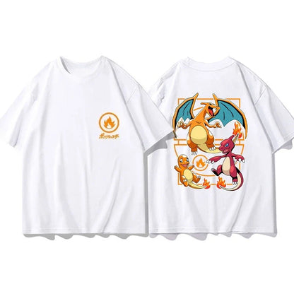 Short Sleeve T-Shirt Gengar Psyduck Mewtwo Printed Men's Boys and Girls Summer New Fashion Top