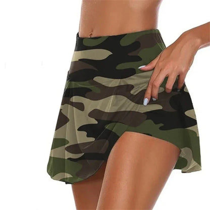 Women's Tennis Dance Fitness Solid Color Sports Skirt, Vitality Sports Yoga Fitness Skirt Shortstv