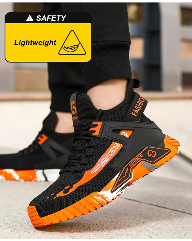 High Top Safety Protective Shoes Steel Toe Safety Shoes Men Anti-Smash Anti-Puncture Work Shoes Men Work Safety Boots fashion