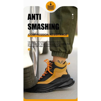 Anti Splash Water Safety Shoes Men Wear Resistant Work Boots Steel Toe Shoes Puncture-Proof Protective Shoes Security Sneakers
