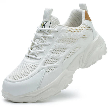 Summer Work Shoes with protection breathable Lightweight ShoesSteel Toe Shoes Men  Anti-smashing Industrial Safety Shoes