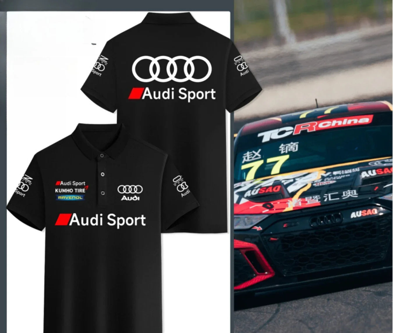 Sports Logo Touring Audio Short-sleeved High-end Polo Shirt Racing Suit Men's T-shirt Summer Clothes