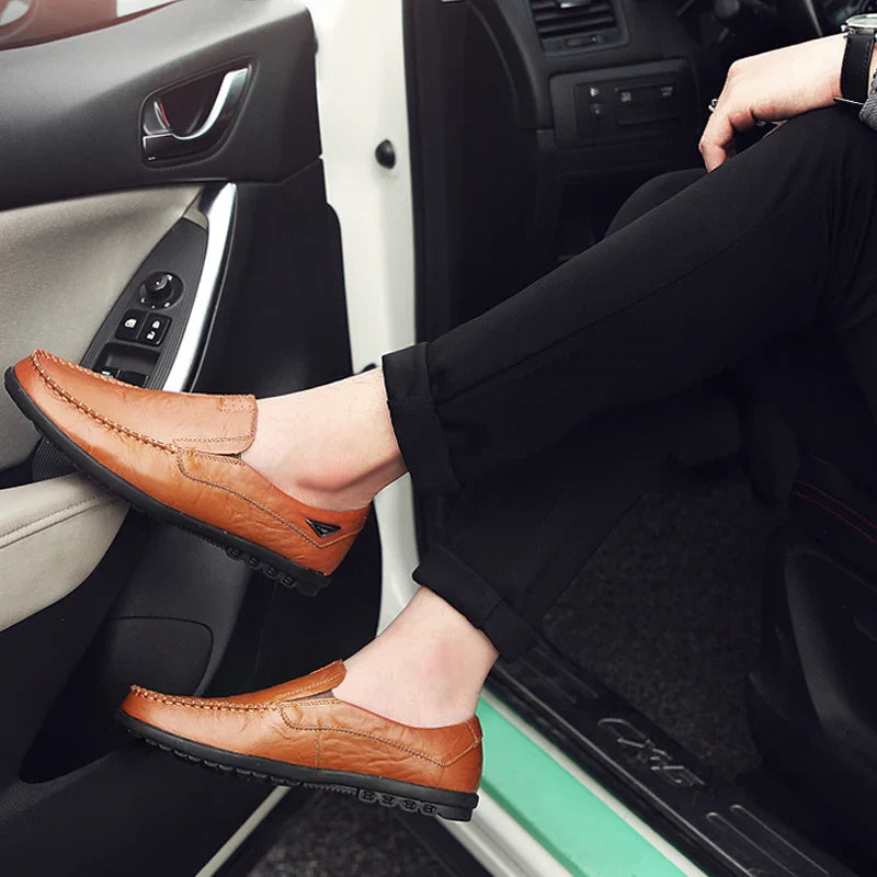 Leather Men Casual Shoes Luxury Brand 2024 Mens Loafers Moccasins Breathable Slip on Black Driving Shoes Plus Size 37-47