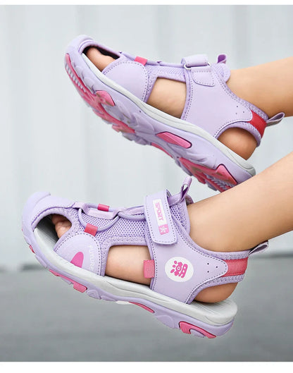 Children's Summer Sandals Comfortable Flat Non-Slip Outdoor Sports Casual Breathable Walking Shoes for Kids Boys Girls