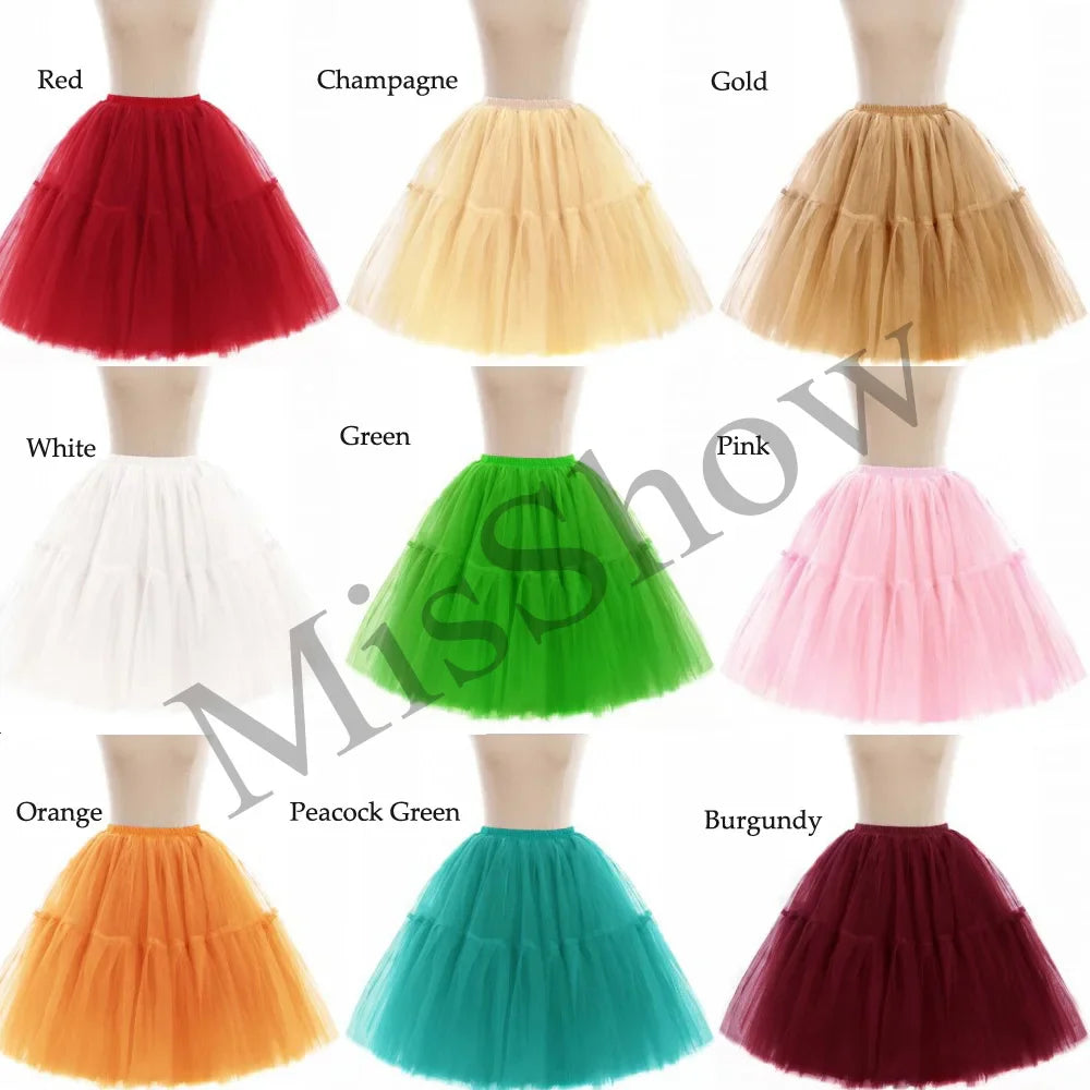 6 Layers Fluffy Ball Gown Women Short Skirts Knee Length Tutu Dress Underskirt Soft Tulle Petticoat for Club Cosplay Marathon