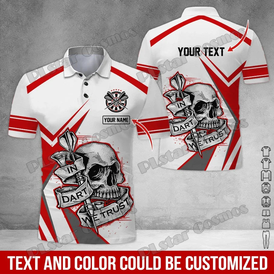 PLstar Cosmos Darts Team Custom Name 3D All Over Printed Premium Men's Polo Shirt Summer Street Casual Short sleeve shirt WK62