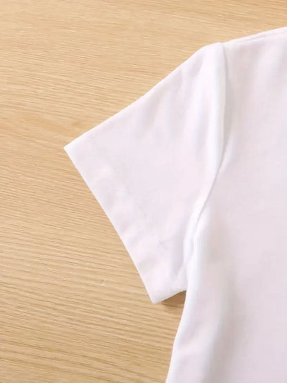 Fashion T Shirt Women Vibrant Spanish Letter Print Short Sleeve Round Neck Women's Casual Summer Breathable T-shirt