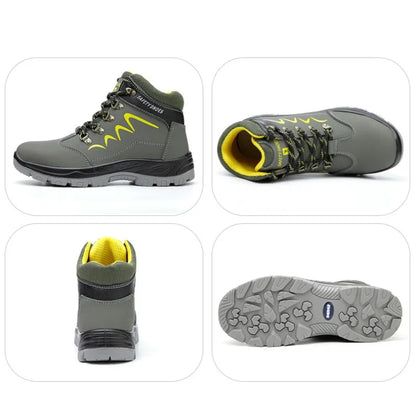 Waterproof  Indestructible Men Safety Shoes Construction Steel Toe Work Boots Non Slip Navy Platform Botas For Men Shoes