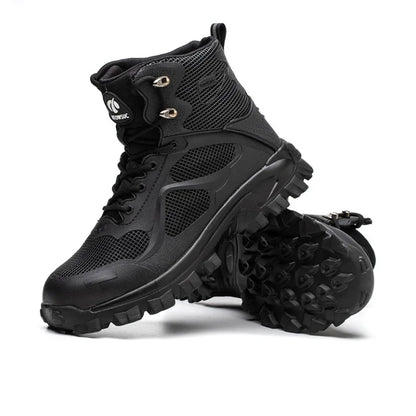High Top Safety Shoes with Steel Toe Caps Anti-Smashing & Anti-Piercing Wear-Resistant Anti-Slip Labor Protection Footwear