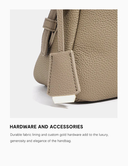 Genuine Leather Satchel Bags For Women Simple Fashion Ladies Underarm Handbag Large Capacity Shoulder Bag 2025 New