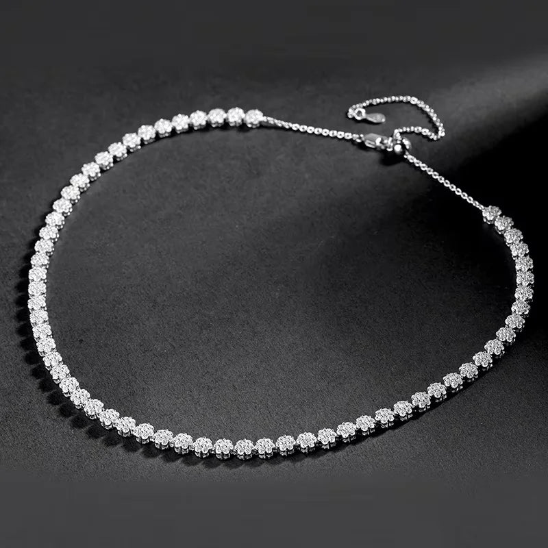 Flower GRA Certified Full 1.5/2.5/3mm D Color Moissanite Bracelet for Woman Men Silver 925 Diamond Hand Link Bracelets Gift