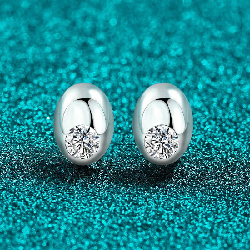 0.2ct Moissanite Stud Earrings For Women 925 Sterling Silver Sparkling Lab Diamond Wedding Jewelry Women's Earrings