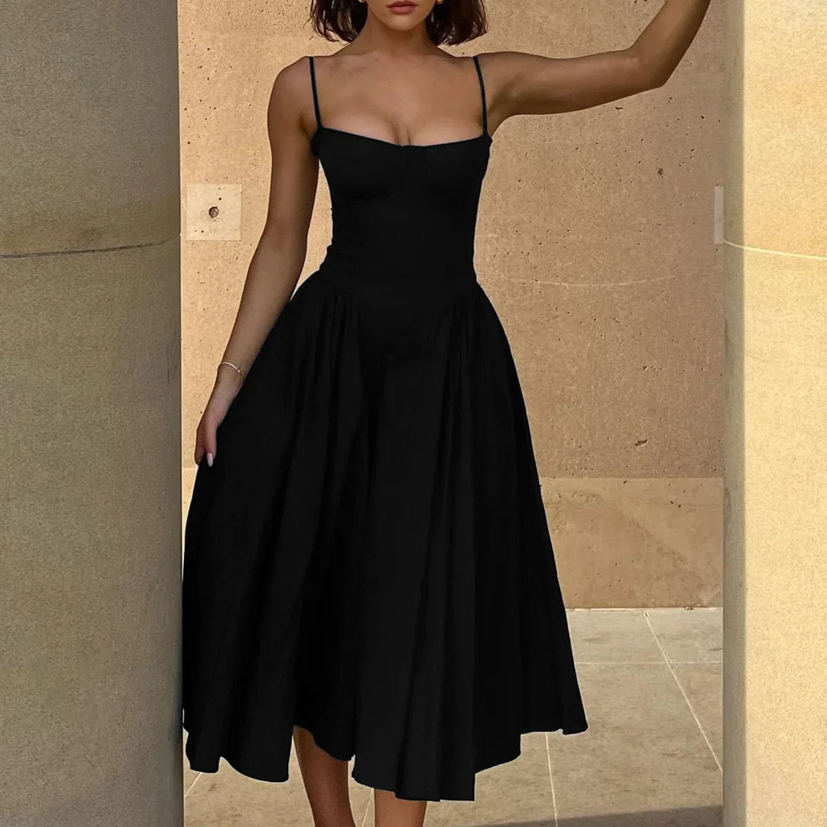 Summer Party Dresses 2025 New Arrivals Fit and Flare Elegant Midi Dress Red Night Date Dress