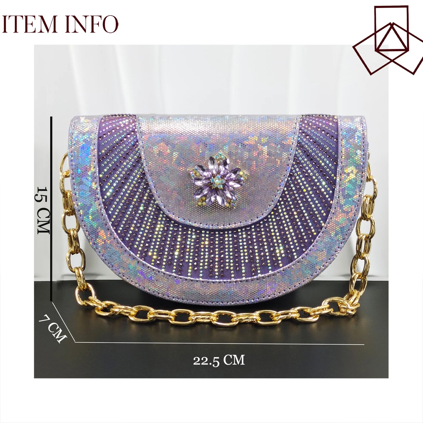 INS New Arrival Colorful Crystral Decoration Design Elegant Mature Party Wedding Peep Toe Ladies High Heels and Bag Set