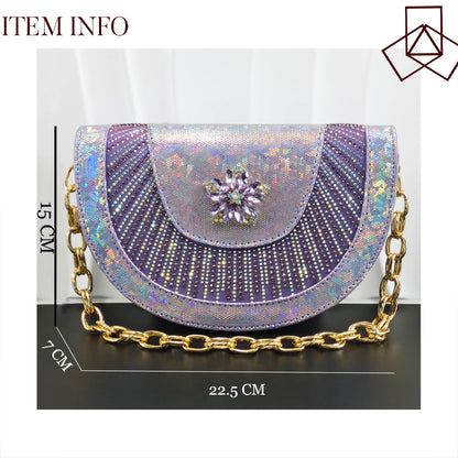 INS New Arrival Colorful Crystral Decoration Design Elegant Mature Party Wedding Peep Toe Ladies High Heels and Bag Set