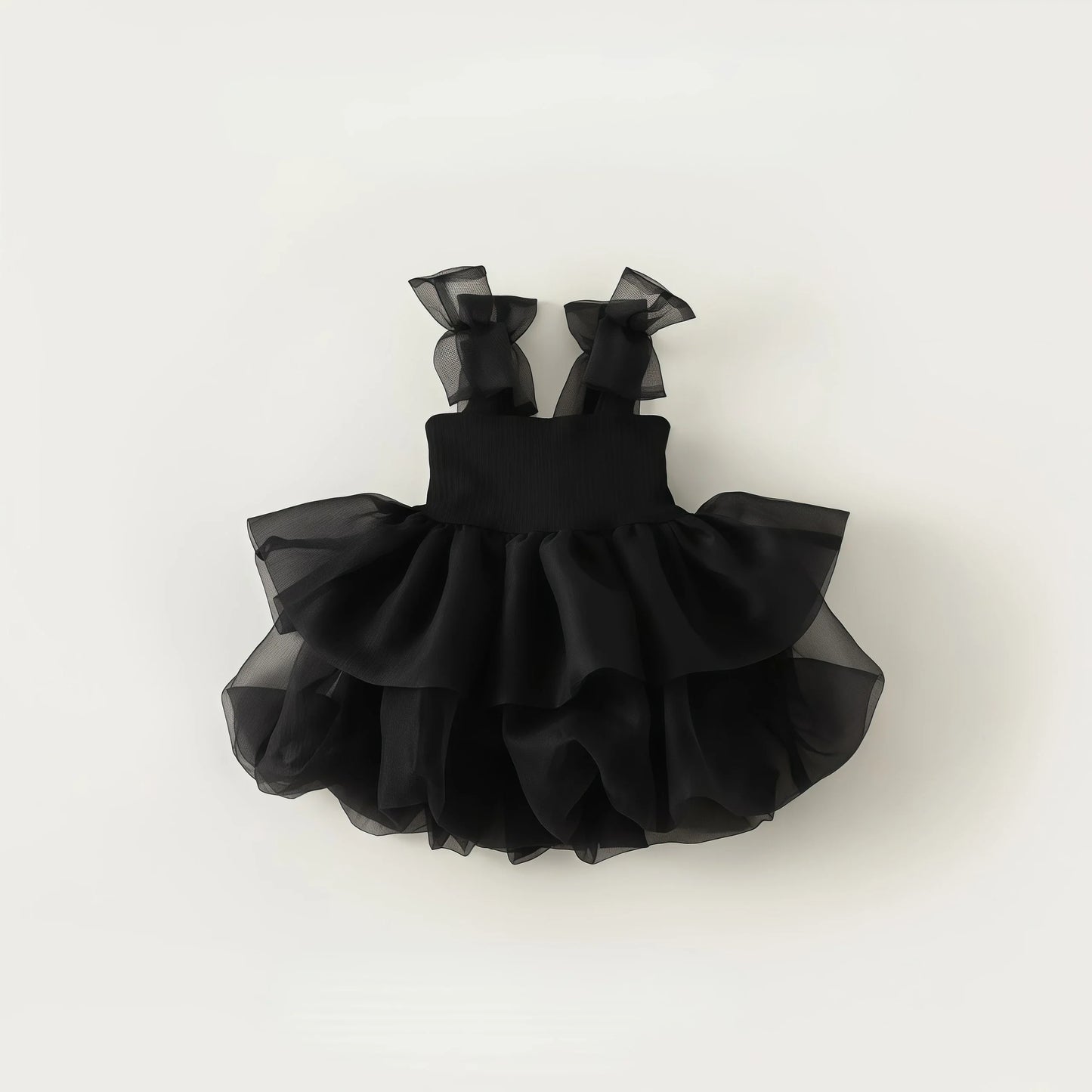 Summer Baby Tulle Pageant Wedding Party Girls Big Bow Sleeve Dress For Children 1 Year Birthday Baptism Formal Evening Vestidos