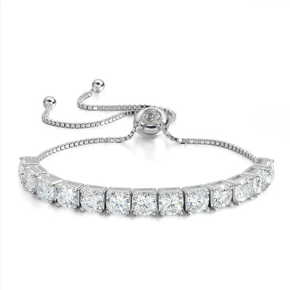 3/4/5mm Adjustable Moissanite Tennis Bracelet for Women Men D Vvs1 Round Gems Lab Diamond Chain S925 Sterling Silver