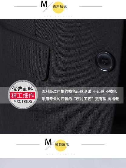 1-14 Years Children Boy Wedding Suit Black Nave Blue Elegant Suits For Children Boys Suits Outfits Set Teenager Kids Suits